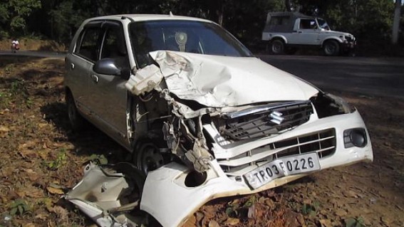 Four injured in a car accident at Udaipur