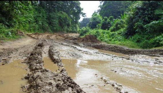 'Poor' CM Manik Sarkar & Ministers fly in Helicopter : State's people suffer in roads, Awful condition of NH-44  leads road blockade
