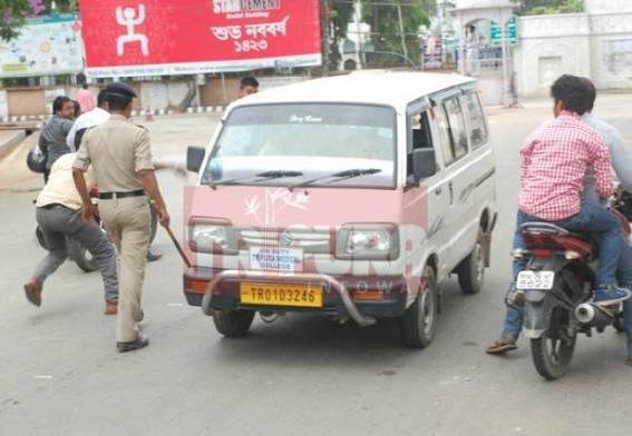 24 hourâ€™s strike flopped in office hours : Tripura observes busy traffic on Monday