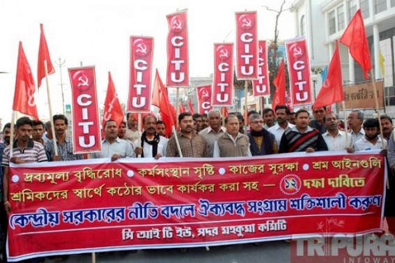 CITU held protest rally at Agartala 