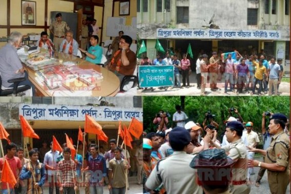 TBSE corruption with HS+2 results : BJP, other Studentâ€™s forums gherao Board authority,raise voice against the negligence by the board, demands resignation of Board president, Education Minister silent