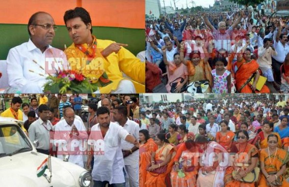 'Only BJP can bring development to Indiaâ€™, says Union Minister Anant Geete : BJP clamours about Narendra Modi's 2 yrs rule in Centre, BJP rally disrupts Agartalaâ€™s vehicular movement