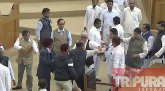 Tripura Assembly witnessed ugly scene over police action on ex- MLA: CM Manik Sarkar lost control as sins catching up : urgent meeting held at Melarmath CPI-M HQ