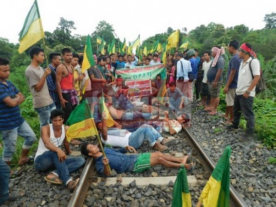 IPFT paralyzes NFR service in Tripura in demand of Separate Tipraland