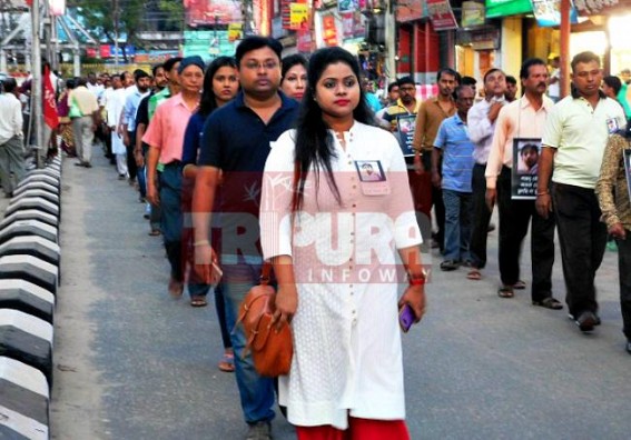 Journalists held silent protest march in State Capital : Sept 20 will be observed as a Black Day in Tripura Journalists held silent protest march in State Capital : Sept 20 will be observed as a Black Day in Tripura