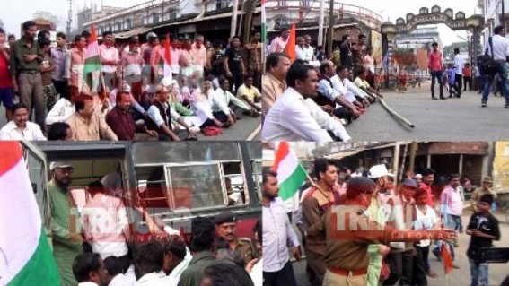 Tripura’s pathetic Health Service erupts resentments : Congress blocks Kailashahar-Dharmanagar highway, police arrested all protesters by-force, tension prevails Tripura’s pathetic Health Service erupts resentments : Congress blocks Kailashahar-Dharmanagar highway, police arrested all protesters by-force, tension prevails
