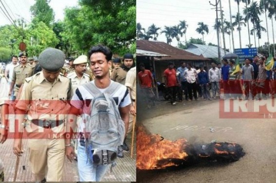 Police arrested Police-job aspirant unemployed youths, but Biplab Debâ€™s Police forceacts lameduck when IPFT blocks road without â€˜Permissionâ€™