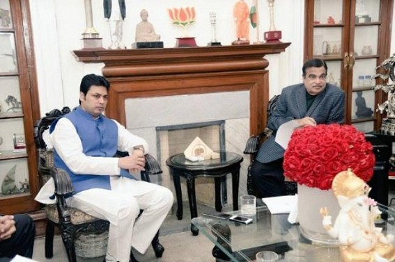 Biplab Deb met Nitin Gadkari at Delhi