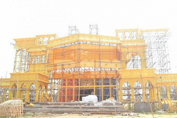 Netaji Play Centre preparing Durga Puja pandal in 'Baahubali-2' model