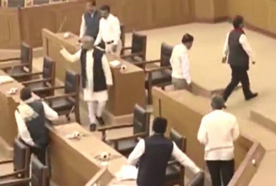 Opposition walks out Tripura Assembly after speaker prevented CPI-M MLA from addressing about BJP sponsored Violence 