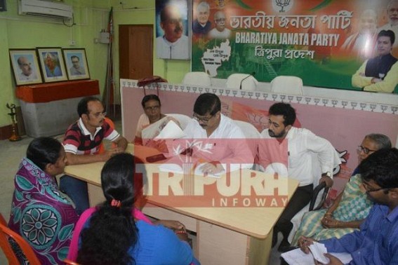 Sudip Barman sits in 'Janata Durbar' at BJP Office