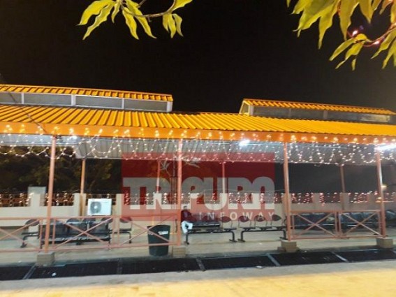 Matabari decorated with saffron colour for Diwali 