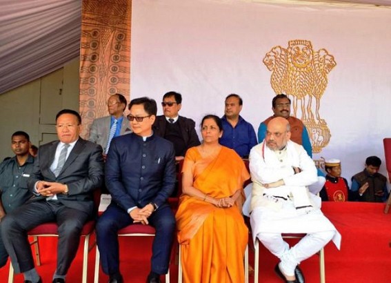 After completing oath taking ceremony at Nagland, Amit Shah is on the way to Tripura After completing oath taking ceremony at Nagland, Amit Shah is on the way to Tripura