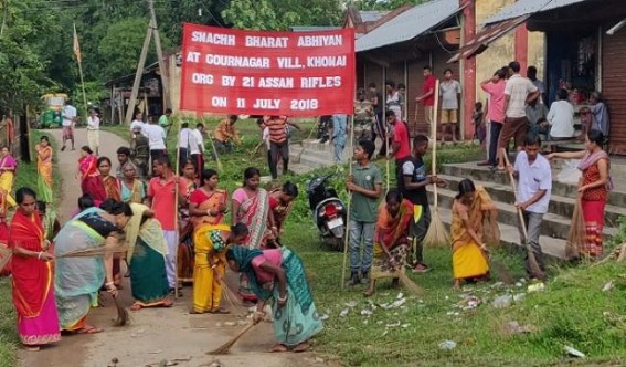 Assam Rifles conducts â€˜Swacchata Driveâ€™  in Khowai