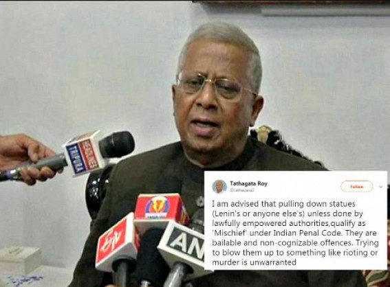 â€˜Pulling down of Leninâ€™s statue was Mischief under Indian Penal Codeâ€™ : Governor