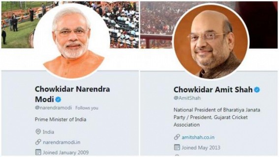 Chowkidar Narendra Modi, PM flaunts prefix Chowkidar Narendra Modi, PM flaunts prefix