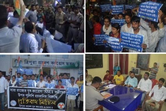 Protest erupts in Capital City against Policeâ€™s Mafia machinery, illegal Harassment, Arrests : Congress asks CM to stop â€˜DICTATORSHIPâ€™, demands â€˜RESIGNATIONâ€™