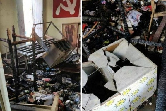 CPI-M Party office burnt in Tripura