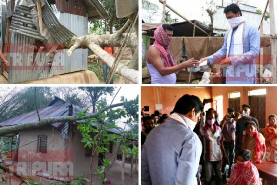 Hailstorm caused massive devastation in Tripura,  5000 people affected, 22 relief camps opened  : State Govt announced Rs 95,000 compensation to each severely damaged home victim families