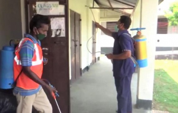 Massive sanitization drive at Badharghat School started Massive sanitization drive at Badharghat School started