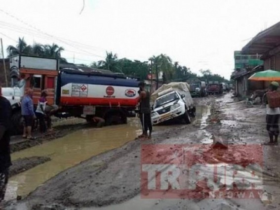 Roadways remain in Miserable shape across Tripura : Transport Dept in slumber Roadways remain in Miserable shape across Tripura : Transport Dept in slumber