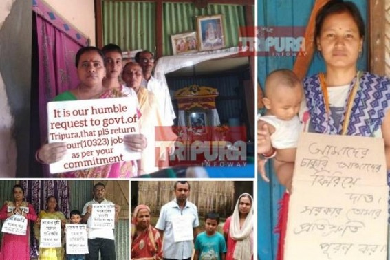 Tripuraâ€™s terminated 10323 teachers beg to State Govt for Livelihood  : Former Teachers obeying Lockdown rules, protesting from Home but Govt turns deaf ears, blind eyes, BJPâ€™s Pre-Poll promise turned JUMLA 