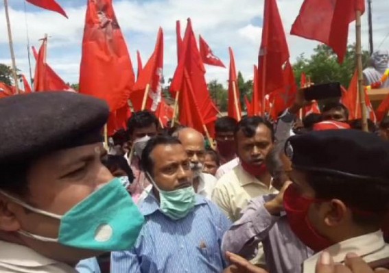 Police arrested CPI-M Agitators in Khowai Police arrested CPI-M Agitators in Khowai