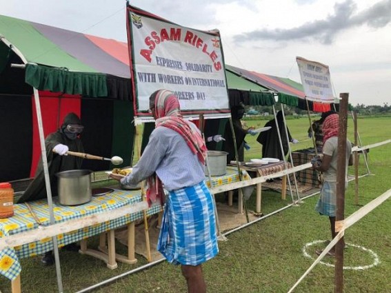 Workers served with delicious meals, medical kits on International Workers’ Day by Assam Rifles Workers served with delicious meals, medical kits on International Workers’ Day by Assam Rifles