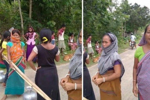 Water Crisis : Locals blocked road at Hrishyamukh 