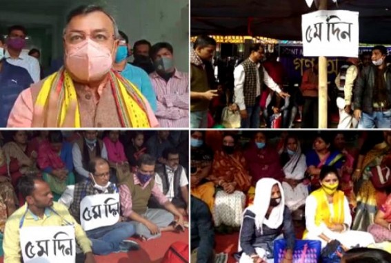 Ratanlal Nath asked Agitating 10323 Teachers to go Home and Prepare for Exams : 4000 Jobs for 8,800 Sacked Teachers + 8 lakhs Unemployed Youths ? 'Jumla' or Biscuit Race' ?