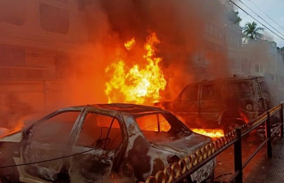 In last 24 hours, 50 CPI-M Party Offices, 3 Media Houses vandalized, set on Fire in Tripura 