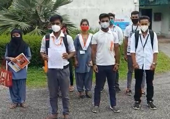 Tripura College students demand Online Exams 