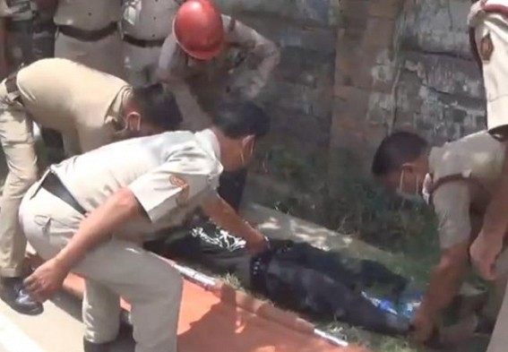 An unconscious man was rescued from roadside near Fire Service area