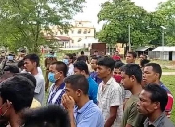 Tipra Motha Party Members gheraoed Patichari Block office alleging MNREGA wage corruption