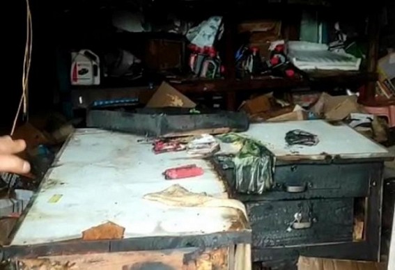 Shop burnt into ashes in Sabroom, caused a Loss Over Rs 20 lakhs