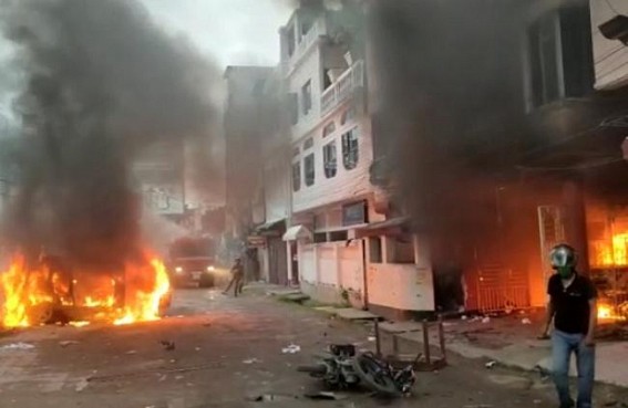 BJP's GUNDARAAJ!! Various places across the State has been set on fire. Riot like situation created by BJP hooligans