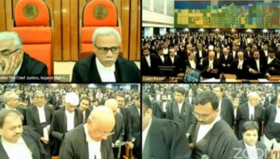 Guj HC advocates protest transfer of HC judge Nikhil Kariel