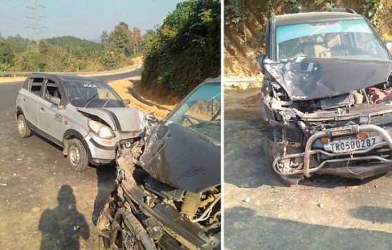 In National Highway mishap in Atharomura four persons left injured