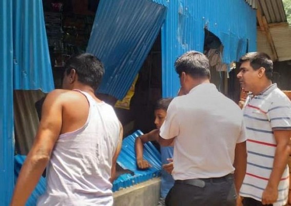 After BJP, Congress clash, unknown miscreants set fire to a Congress supporter’s shop in Charilam : Party Office, Houses Vandalized