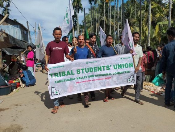 Raising various demands TSU held a rally in Longtharai Valley Raising various demands TSU held a rally in Longtharai Valley