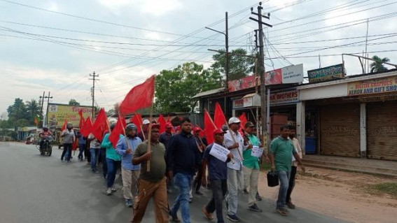 A protest rally was held in Teliamura to against the Charilam Political Attack, Murder incident