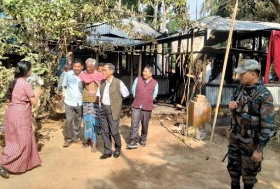 BJP backed miscreants set fire to Congress leader’s house in Sabroom, CPI-M leaders visited victim’s house