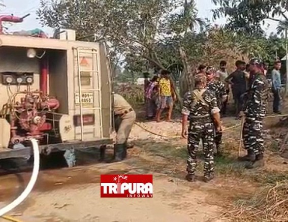 Public attacked Fire Brigade staff for arriving late in a Fire Incident in Bishalgarh
