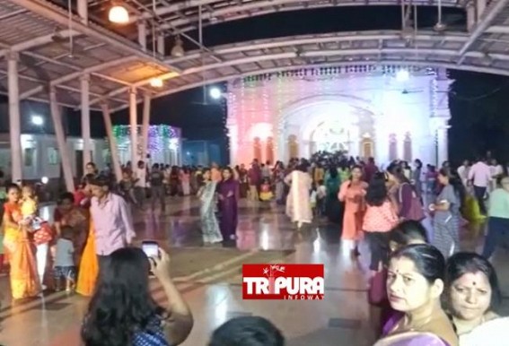 Devi Basanti, the Goddess of Spring : Devotees' Rushes at Agartala Durga Bari premise during Saptami Evening ‘Arati’