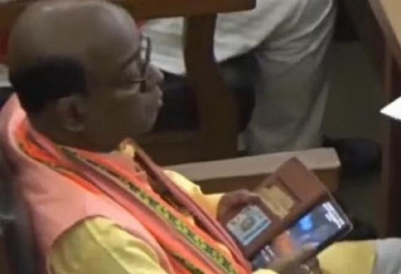 Tripura Budget from July 7 : Will Porn-Watcher BJP MLA Jadab Lal Nath be allowed to sit in Assembly ? 