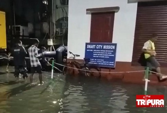 Water Logging hits Agartala SMART City