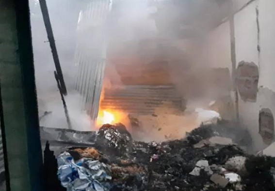 Massive Fire burnt over 35 shops in Kailashahar