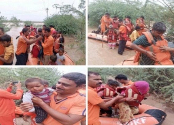 Biparjoy: 39 people trapped in Rajasthan flood rescued Biparjoy: 39 people trapped in Rajasthan flood rescued