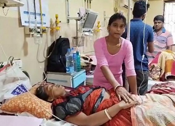 45 years old woman lost her leg after a Train hit her in Jirania