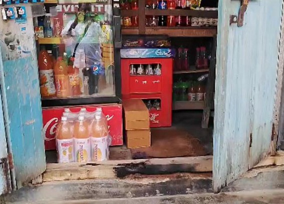 Miscreants attempted to burn a shop in Bishalgarh, Ashram Chowmuhani
